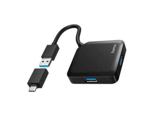HAMA USB 3.2 HUB 1:4 5Gbit/s + USB-C adapter 200116