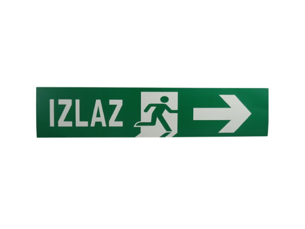 Nalepnica za panik lampu - izlaz desno 221x47mm