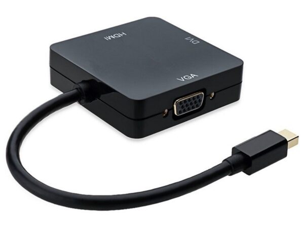 E-GREEN Mini DisplayPort - HDMI + DVI-I Dual Link + VGA D-Sub crni