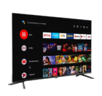Vivax LED televizor 50UHD10K Smart 4K prikazan dijagonalno sa android menijem na ekranu.