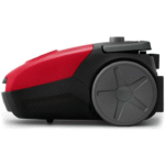 Philips FC8293/01 crveni usisivač – bočni profil sa akcentom na izuzetno pokretljive točkove.