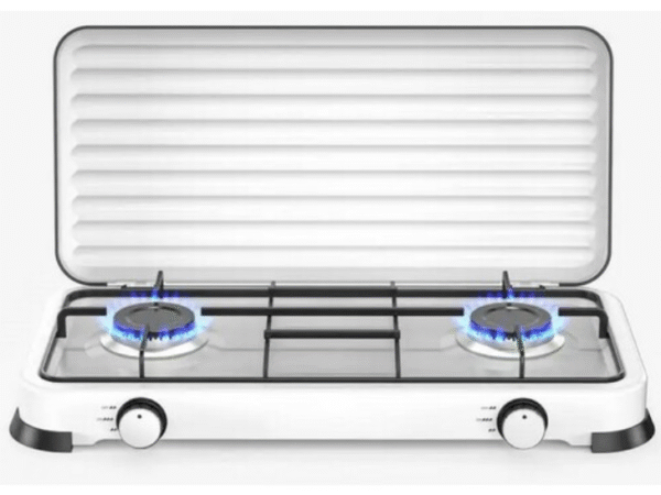 Rosberg R51454D2 beli plinski rešo sa aluminijumskim gorionicima sa dve ringle.