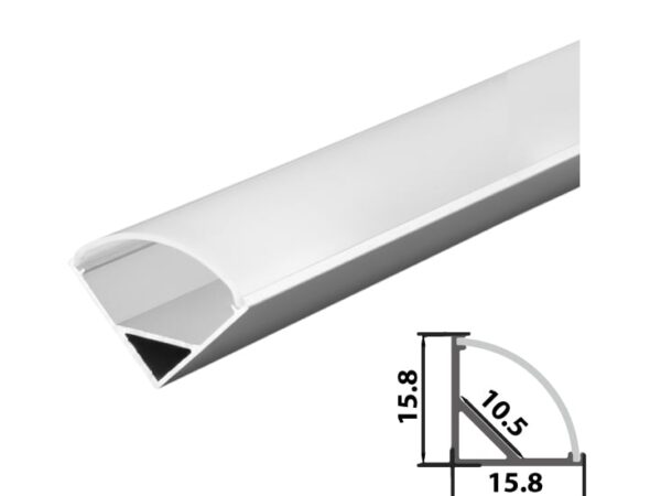 Set aluminijumski profil za LED trake 2m 15.8x15.8